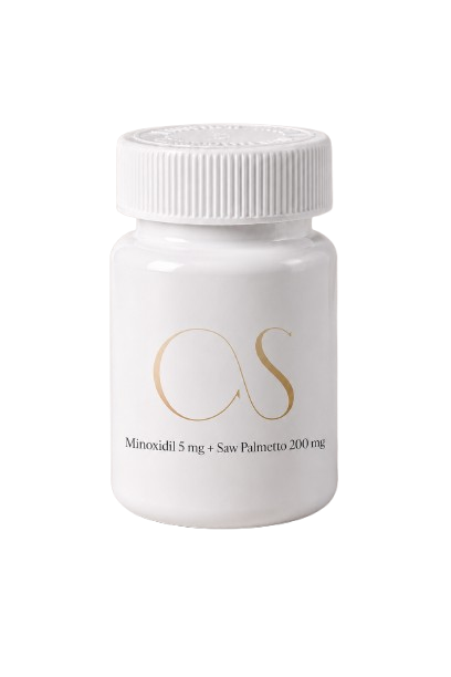 Minoxidil 5 mg + Saw Palmetto 200 mg x 30 capsulas